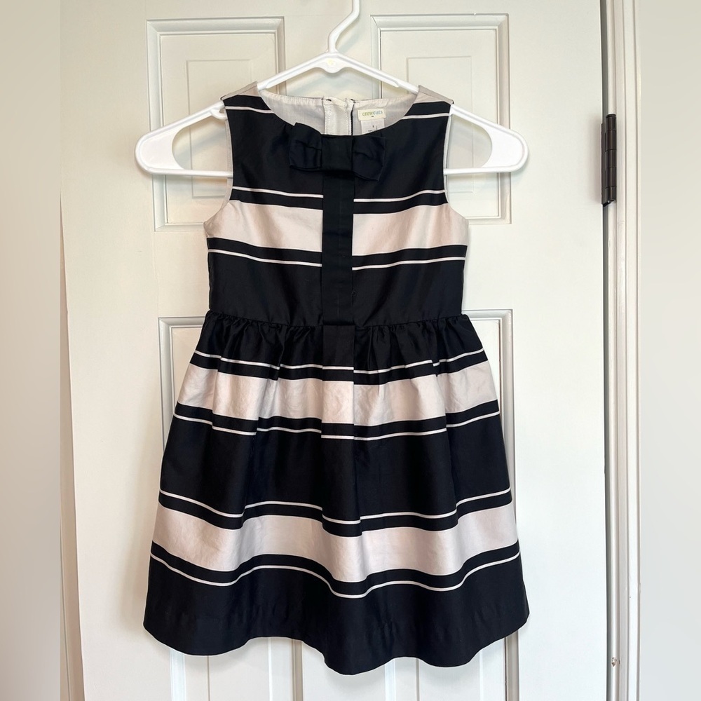 Crewcuts Black and Cream Stripe Formal Dress Girls Size 5T